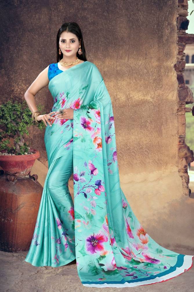 Kasa Digital 3 	Satin Silk Regular Wear Printed Designer Saree Collection